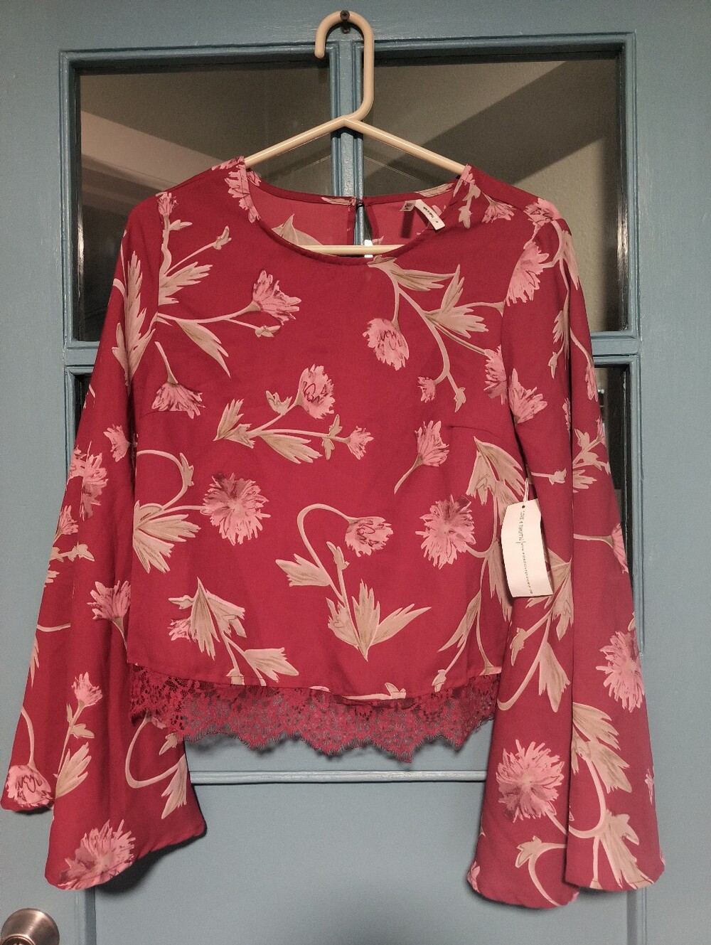 NWT Live 4 Truth Boho Bell Sleeve Floral Blouse